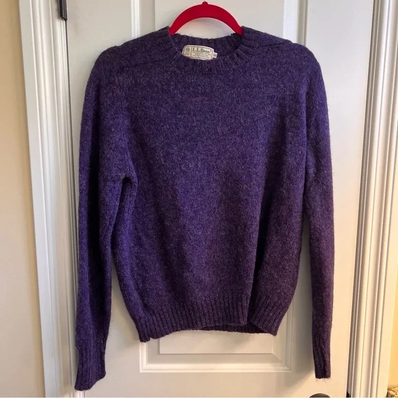 LL Bean purple Sweater Size 44 100% Lamb's Wool purple Women's - Picture 3 of 6